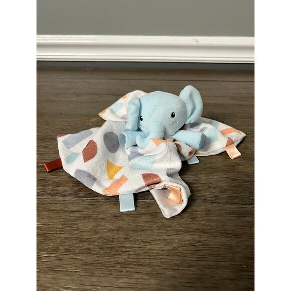 Parent's Choice Blue Elephant with Geometric Shapes Blanket‎ Lovey - Picture 1 of 5